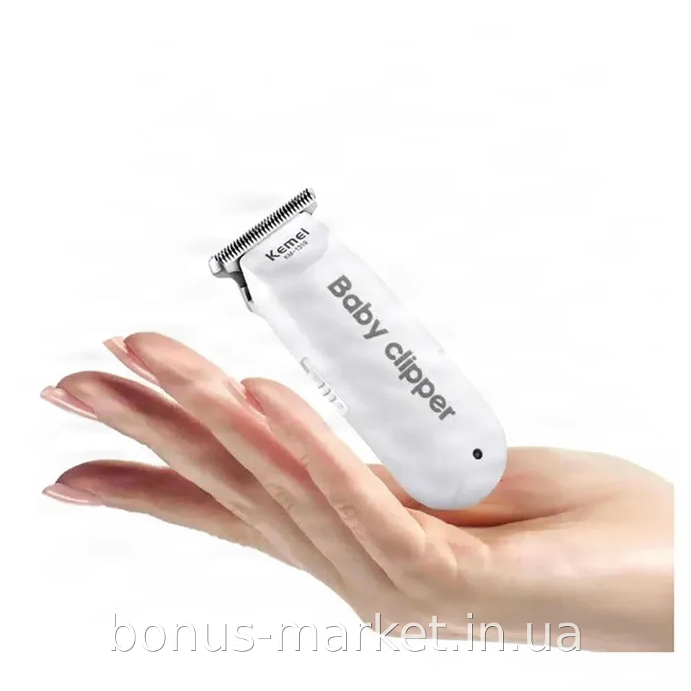 Аккумуляторная тихая машинка для стрижки волос и бороды Kemei KM-1319 с керамическими лезвиями, 3 насадки