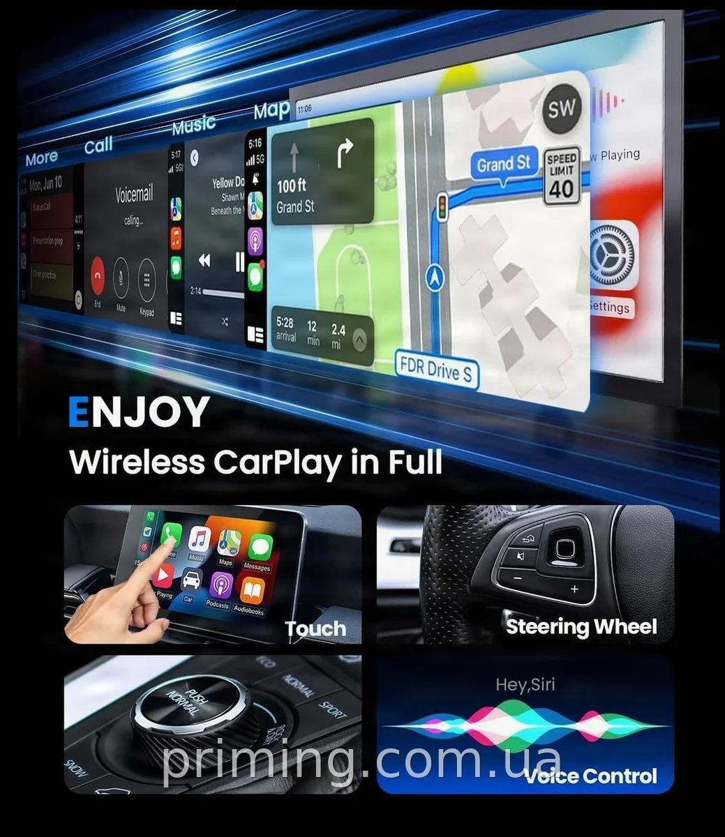 CarPlay беспроводной мини-адаптер флешка в машину для iPhone, быстрый Wi-Fi, запуск CarPlay по воздуху