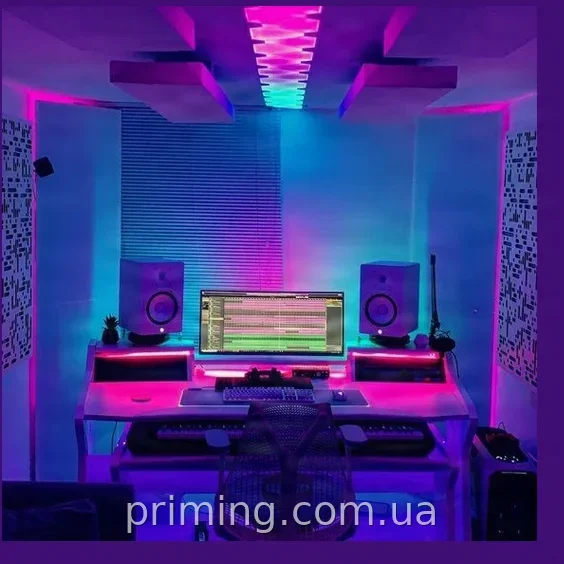 Світлодіодна стрічка LED 3528 RGB 5м, 60 шт/м, 300 діодів, з пультом і блоком 12V, вологозахист IP65, для дому