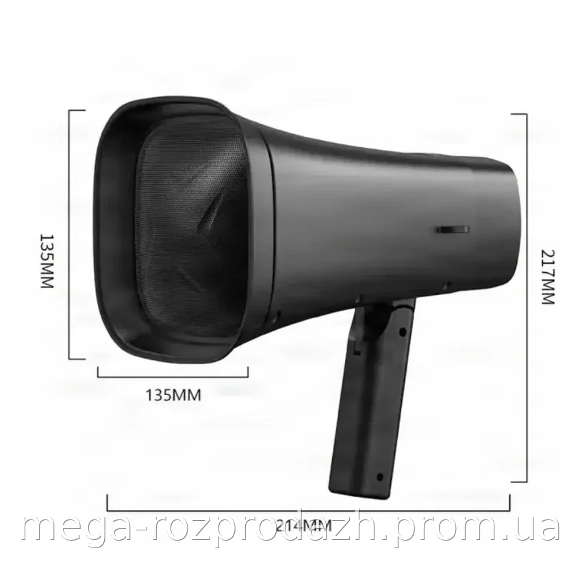 Bluetooth-мегафон ручной на солнечной батарее DV-680 8 Вт, чёрный, с радиоприёмником и прочным ABS-пластиком