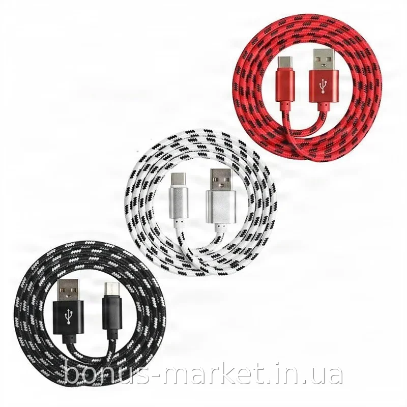 Кабель USB-Micro USB 3 м нейлоновая оплетка для зарядки и синхронизации телефона до 2.4A быстрая зарядка