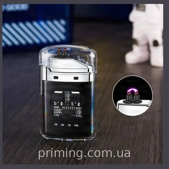 USB электрозажигалка импульсная ZGP JL 335 перезаряжаемая, чёрная, карманная плазменная для спичек и розжига