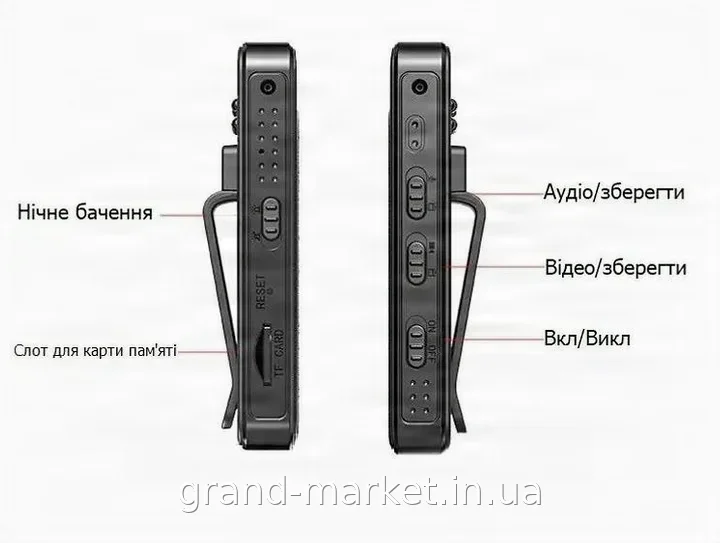 Бездротова нагрудна камера L7 Wi-Fi 1080P з ІЧ-підсвіткою, поворотним об'єктивом та мікрофоном