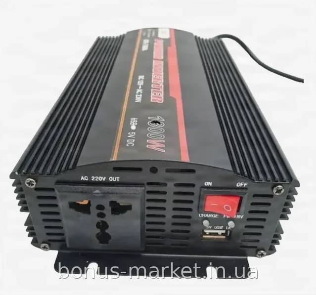 Преобразователь напряжения AC/DC 12В→220В 1800W, инвертор с UPS и зарядным устройством, защита от КЗ
