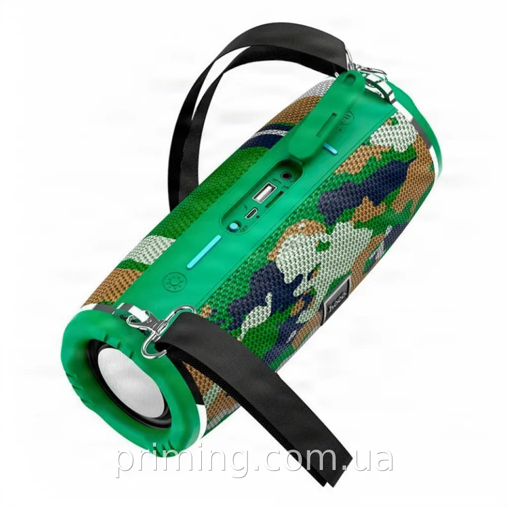 Портативная колонка Hoco HC12 Sports Bluetooth 5.0 IPX4 с LED подсветкой, шнурком и FM, до 2 ч работы