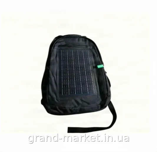 Рюкзак городской с встроенной солнечной панелью 10W USB черный водонепроницаемый формата А4 для планшета