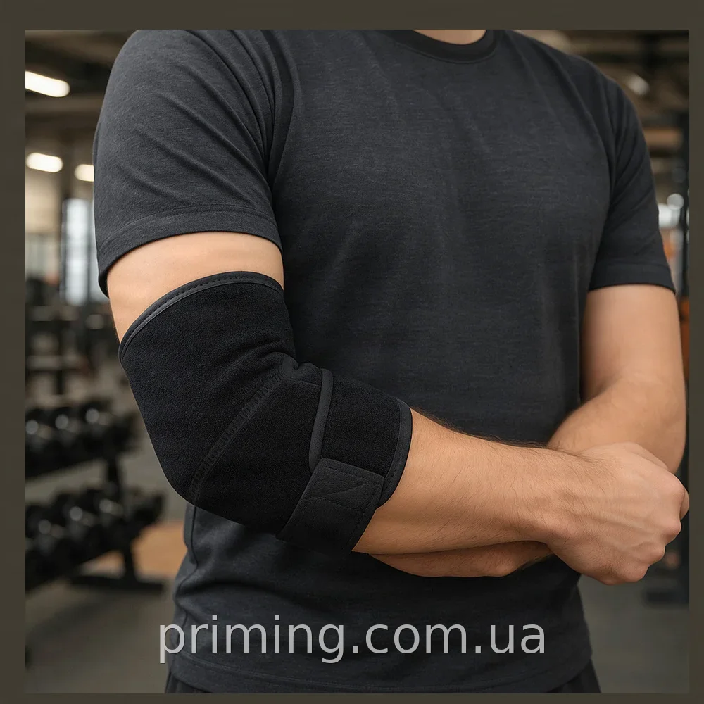 Ортез на локоть KNEE PAD из неопрена и нейлона с регулятором объема движения на липучке, универсальный