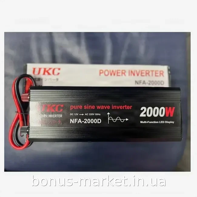 Инвертор синусоидальный AC/DC Sine 2000W 12V-220V, преобразователь напряжения с чистой синусоидой, защита