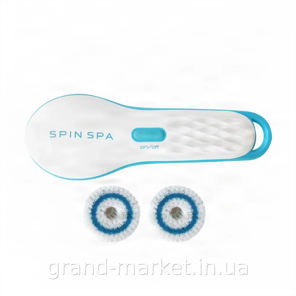 Массажная щетка для лица и тела Spin Spa, 2 насадки, водонепроницаемая, на батарейках, для глубокого очищения