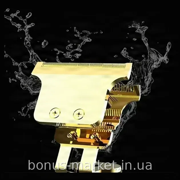 Тример для стрижки волос и бороды аккумуляторный беспроводной Domotec MS-429 USB, 4 насадки, золотистый