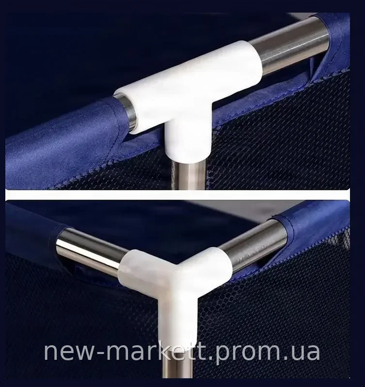 Игровой манеж NX-21 синий 182х122х64 см с баскетбольным кольцом и воротами для активных игр малыша дома