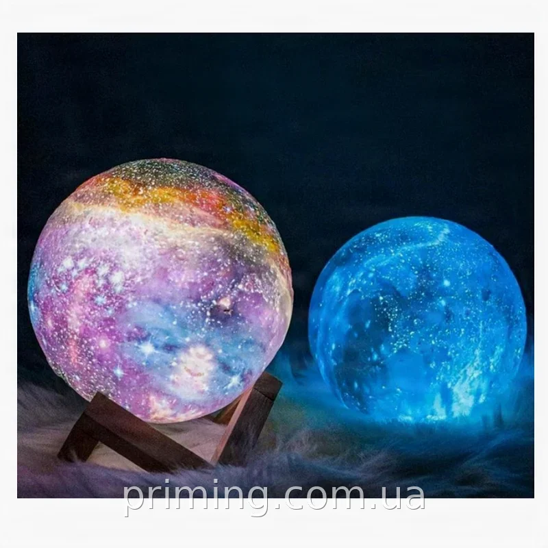 Акумуляторний 3D Moon Lamp нічник космос 15 см, світильник з пультом на 16 кольорів світіння для подарунка