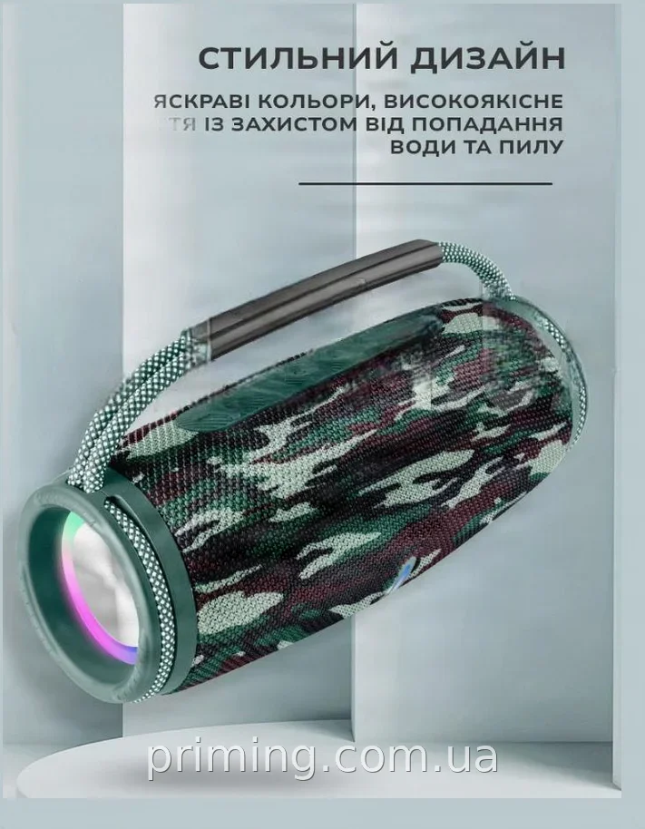 Беспроводная Bluetooth колонка портативная SPS CHARGE 6 - 5 Вт стерео, карта памяти, подсветка, черный цвет