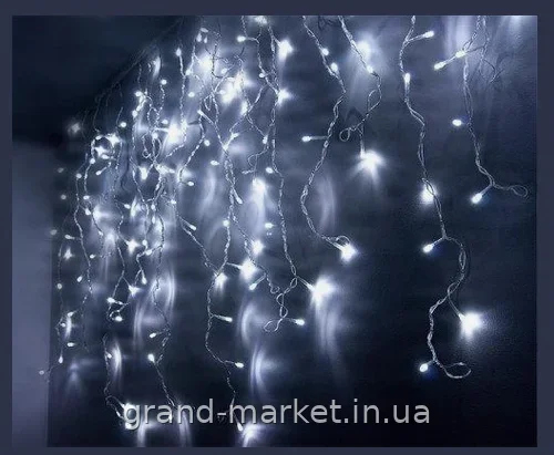 Вулична гірлянда бахрома Xmas W-1 LED 120 світлодіодів біла 5 м, водозахист IP65 для декору будинку та саду