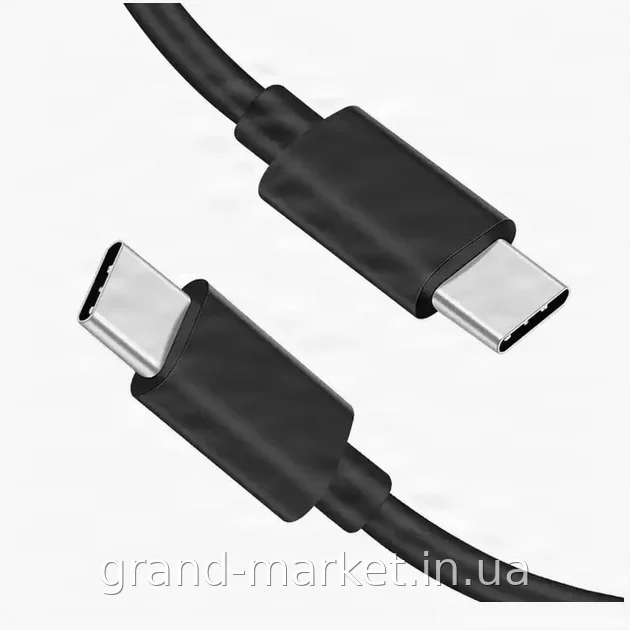 Кабель USB Type-C to Type-C Black Edition 25W 3A 1 м медный для быстрой зарядки смартфона и планшета