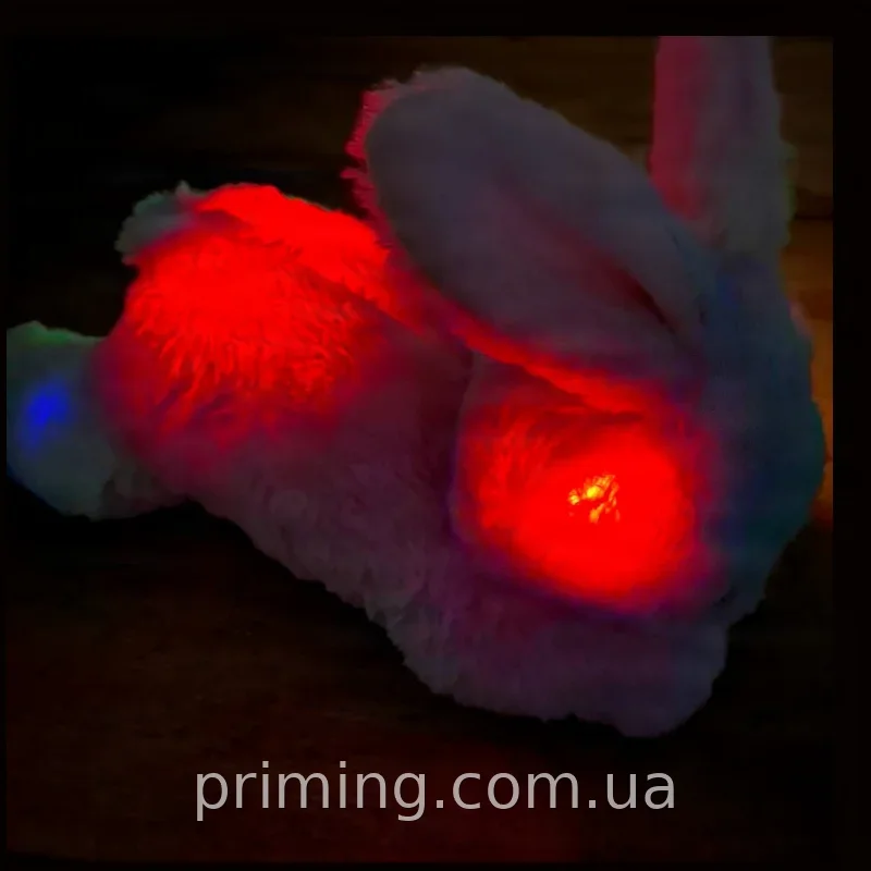 Плюшевий кролик-нічник з LED-підсвічуванням, м'яка світна іграшка для дітей та декору дитячої кімнати