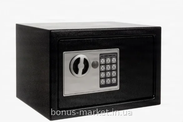 Сейф меблевий готельний Malatec 31×20×20 см - надійний з електронним кодовим та ключовим замками для готелю та дому