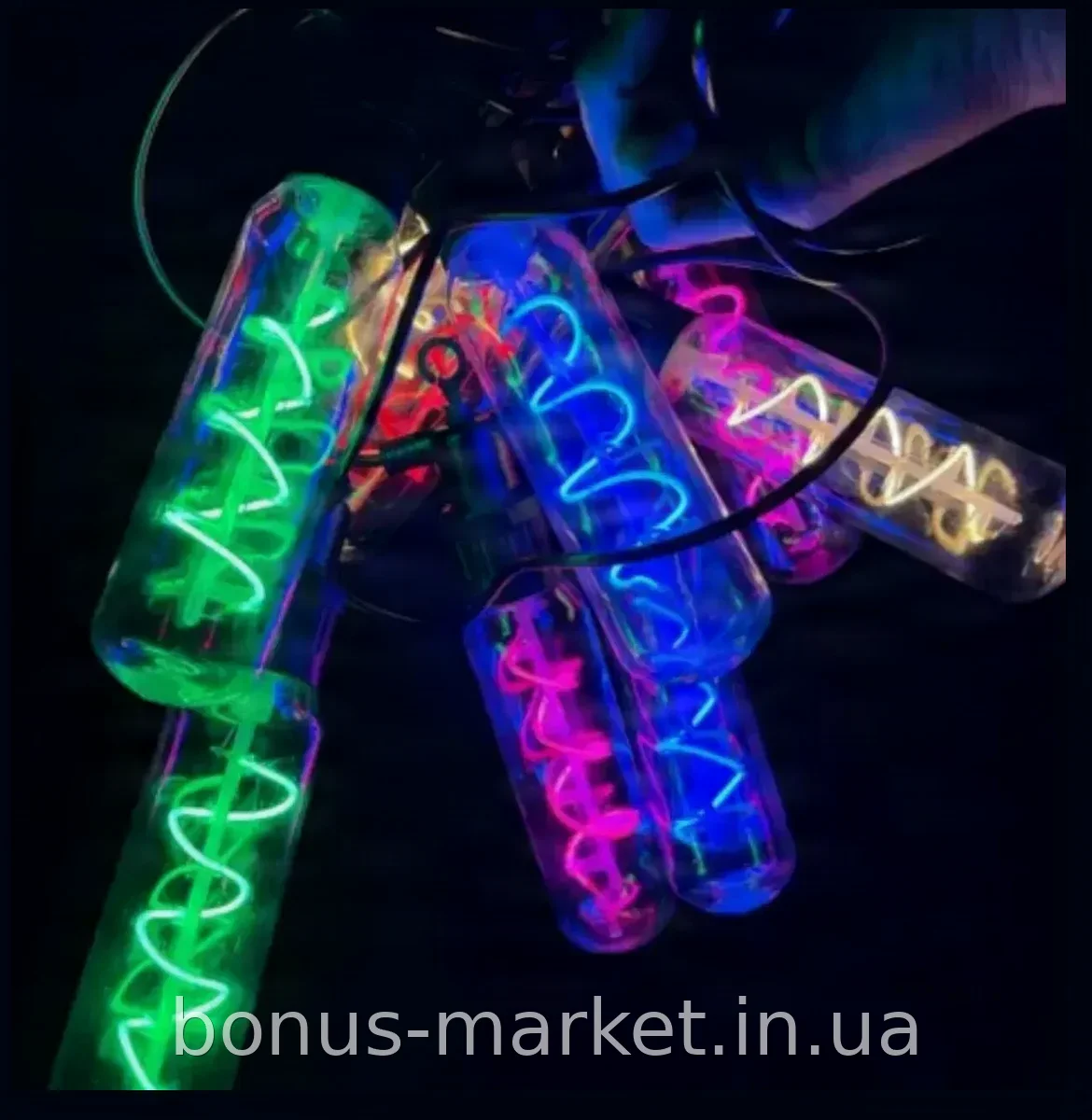 Гирлянда светодиодная SFK-48 LED 220В с длинными спиральными лампами, мультиколор, для украшения улицы и дома