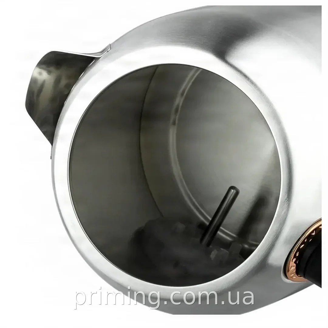 Электрочайник Domotec MS-7849 из нержавеющей стали, 1.7 л, 2200 Вт, термометр, автоотключение и поворот 360°