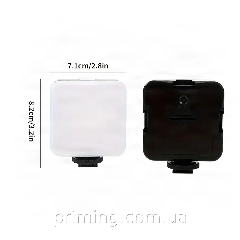 Мини LED-лампа Mobile AY-49S для фото и видео с 49 диодами, холодный свет 6500K, три уровня яркости на клипсе