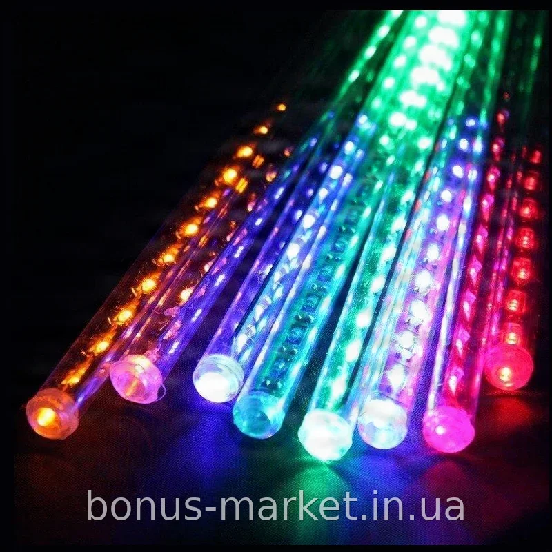 Гірлянда YU227 Xmas Бурулька палички MULTI RGB 50 см, 480 LED, 8 ламп, статичне світіння, мережа 57 В