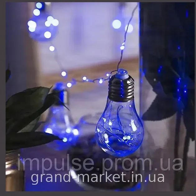 Гирлянда светодиодная Лампа Эдисона 75LED 2,5м синяя ретро нить для дома, IP44, 220V, модель RD-9009