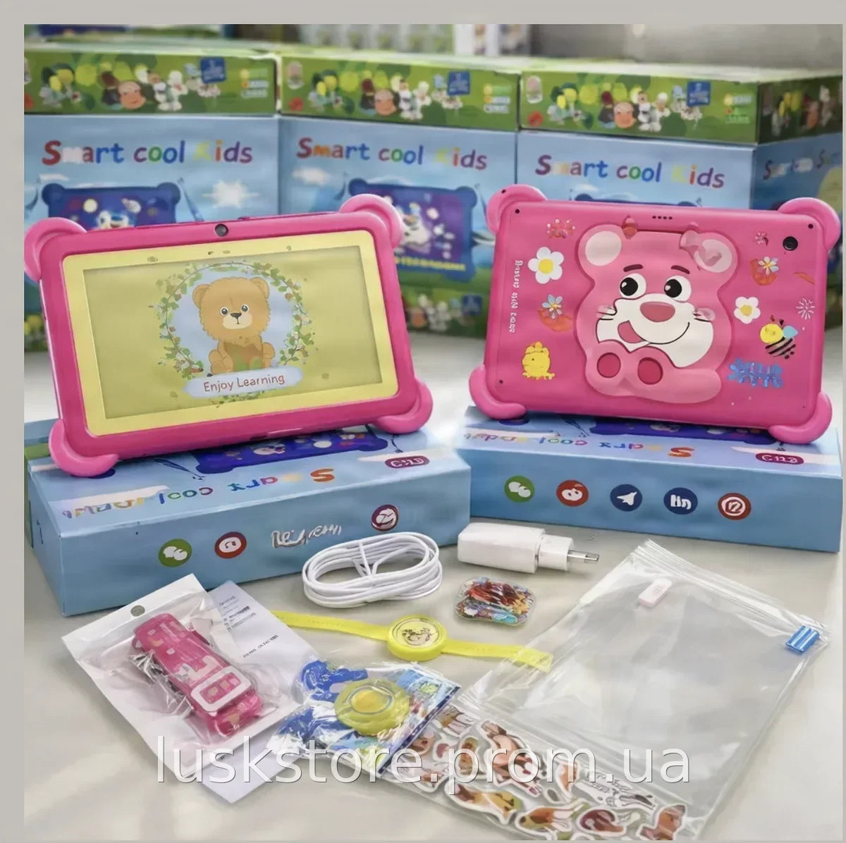 Детский планшет Smart Cool Kids C12 на Android 7 дюймов, 8 ГБ ОЗУ 256 ГБ ПЗУ, синий с родительским контролем