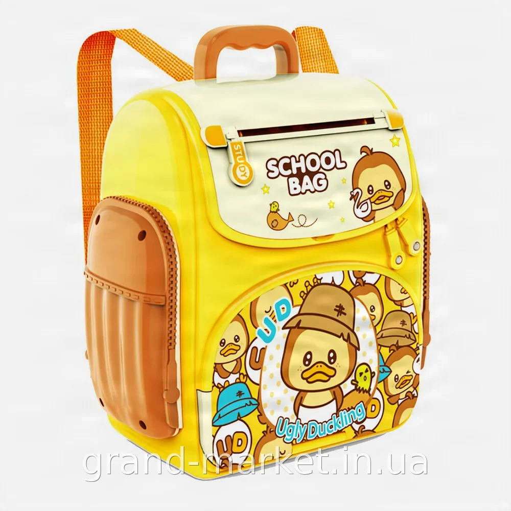 Детская копилка-сейф School Bag желтая пластиковая с кодовым замком и сканером отпечатка пальца для купюр