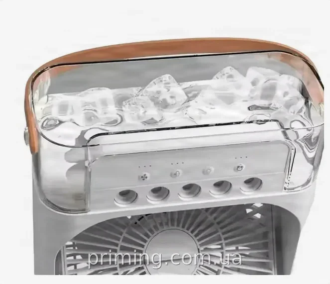 Настольный вентилятор охладитель с увлажнителем воздуха USB, LED подсветка, 3 скорости, таймер 180 мин