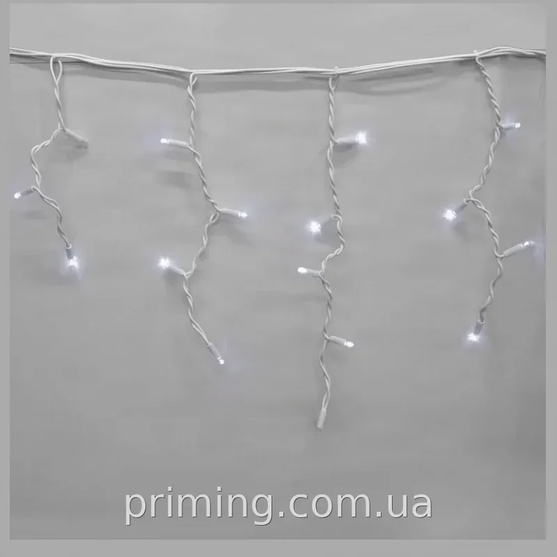 Гірлянда-бахрома Icecle-Lights 120 Short Curtain W-1 біла 5м для вулиці, IP44, 120 LED, універсальна