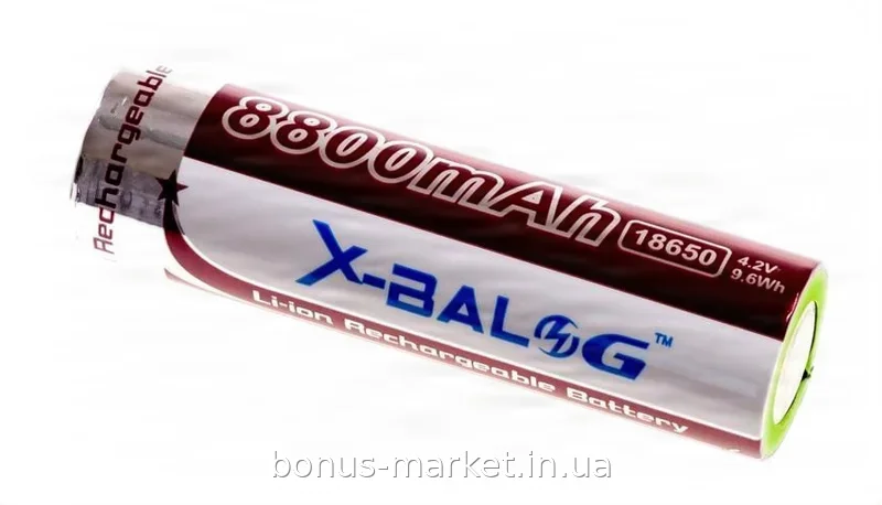 Аккумулятор Li-ion 18650 X-Balog 8800mAh 4.2V, высокоемкий литий-ионный элемент для мощных устройств