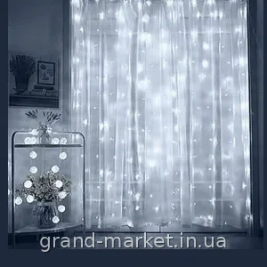 Светодиодная гирлянда-водопад Xmas LED 480-W 3×3 м, белый теплый свет, 8 режимов и контроллер для дома