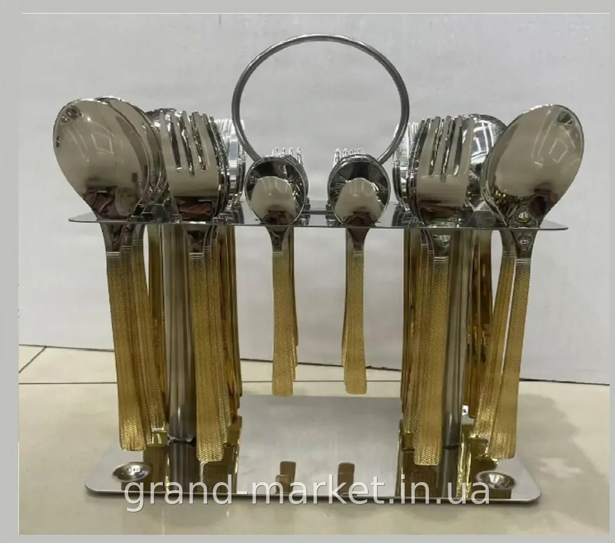 Набір столових приборів CUTLERY CD-01 на 12 персон з нержавіючої сталі 37 предметів глянцеві з підставкою