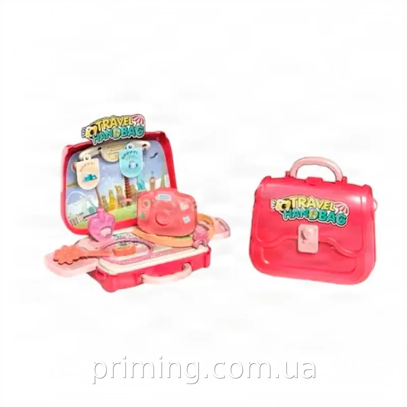 Детский косметический набор в сумке Mini Travel Out розовый, игрушечная косметика из пластика для девочек