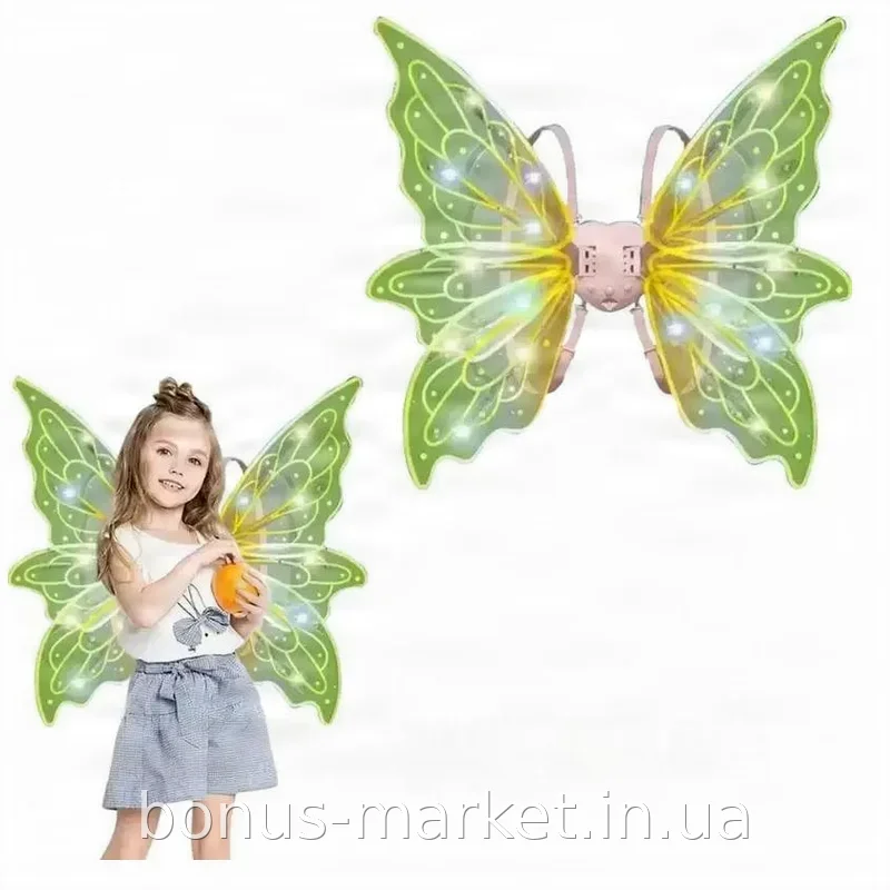 Крылья Shadow Angel N°5 светящиеся с LED подсветкой и музыкой, светодиодные крылья феи с кнопкой управления