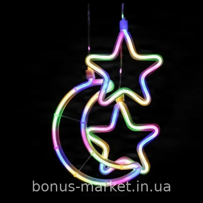 Гирлянда светодиодная Xmas Copper 9M-1, 9 ламп RGB, 8 динамических эффектов, 3х0,7 м, прозрачный провод