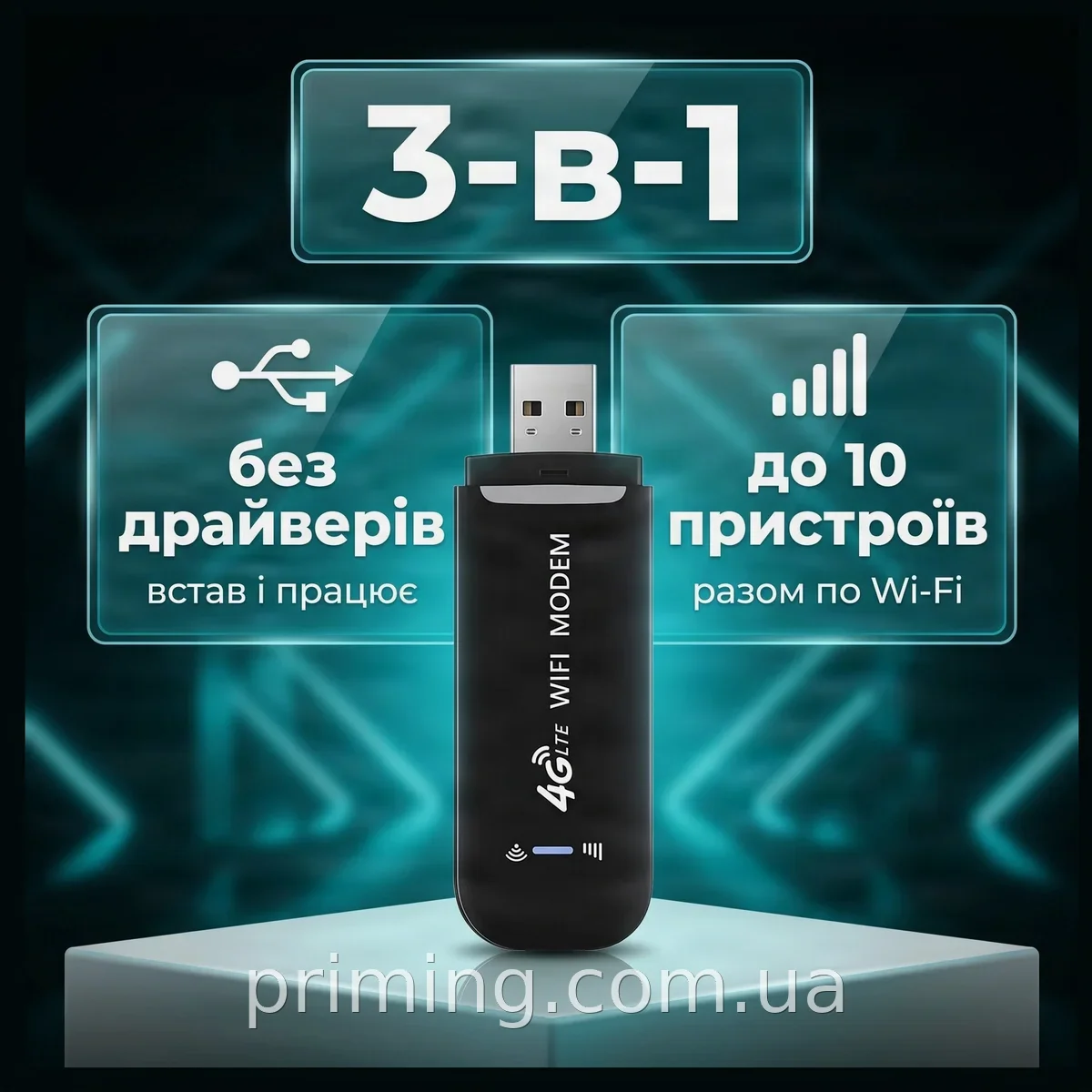 4G LTE Wi-Fi роутер-модем USB Plug and Play, беспроводной маршрутизатор для дома и офиса AND 5559 FM227