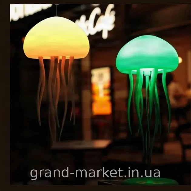 Світильник нічник Медуза з RGB підсвіткою, акумуляторний LED настільний для затишної спальні та дитячої
