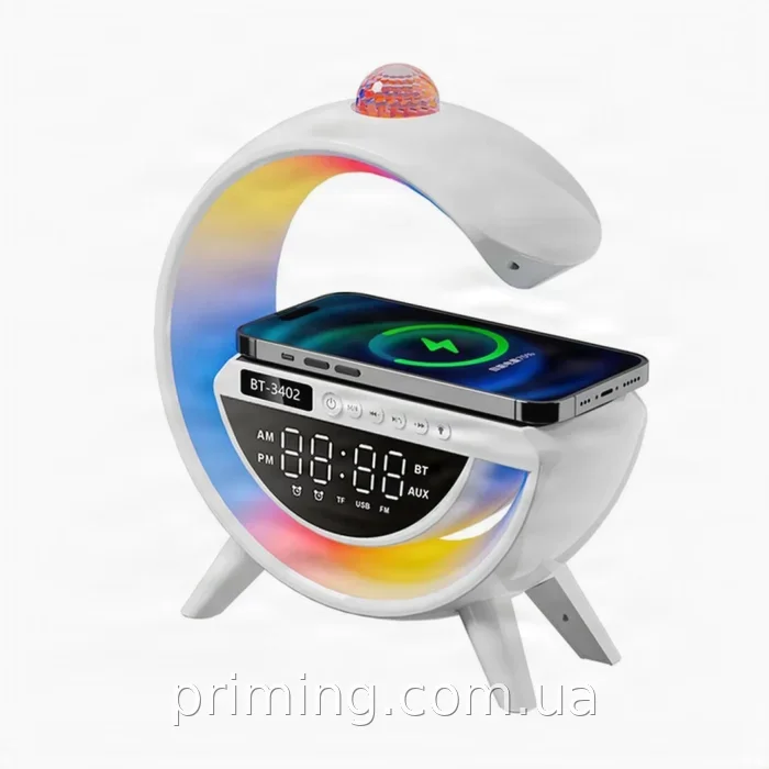 Ночник RGB с Bluetooth-колонкой и беспроводной зарядкой в форме буквы G 15 Вт для дома и вечеринок