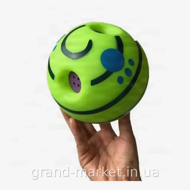 Звуковий м'яч для собак Wobble Wag Giggle Ball AND-98 гумовий гучний для активних ігор на вулиці та вдома