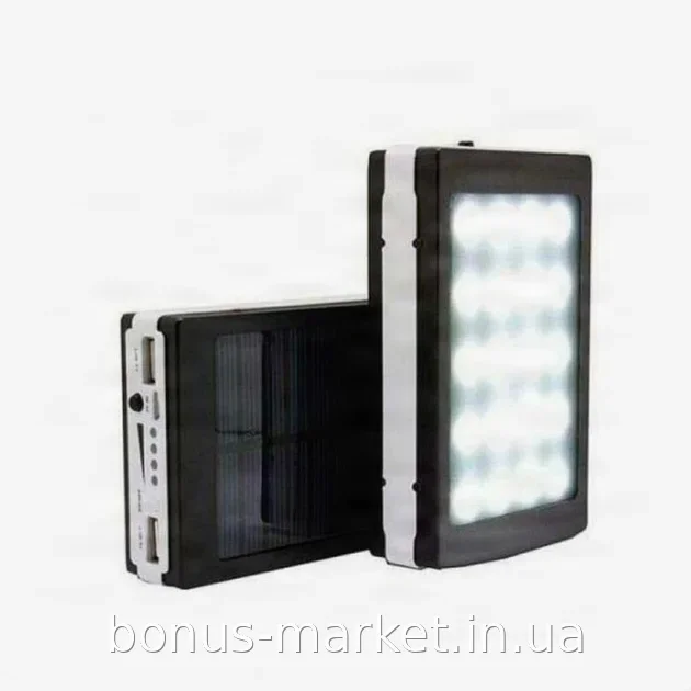 Повербанк на солнечной батарее 20000mAh Power Bank UN-3101 SOLAR с LED-фонариком для телефона