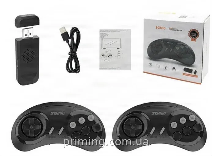 Игровая приставка портативная Game Controller SG800 с беспроводными джойстиками, поддержка TF-карт и USB