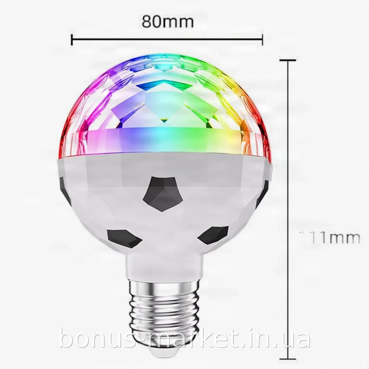 Светодиодная вращающаяся лампа Футбольный Мяч 6Вт RGB E27 для дискотеки и вечеринки, эффект 360° AND LY-729