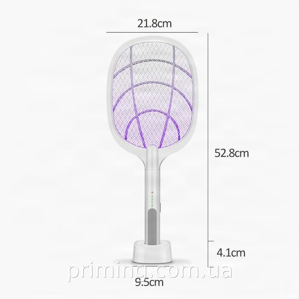 Электрическая мухобойка-ракетка 3в1 аккумуляторная с УФ LED подсветкой и USB зарядкой для уничтожения мух
