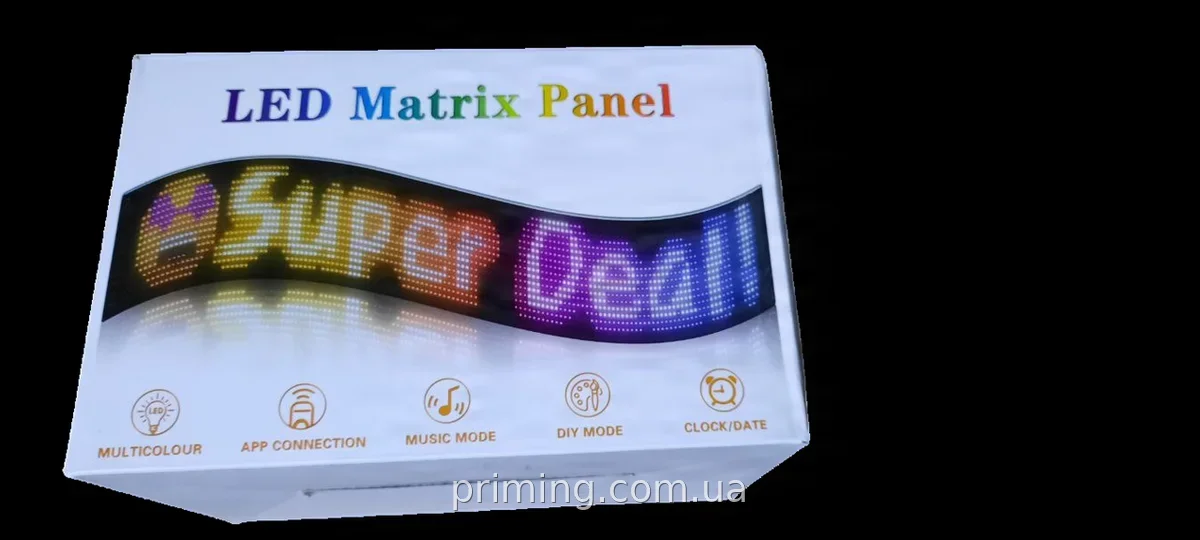 Гибкий светодиодный экран Matrix Panel 19×130 см, LED-дисплей для помещений с управлением через приложение