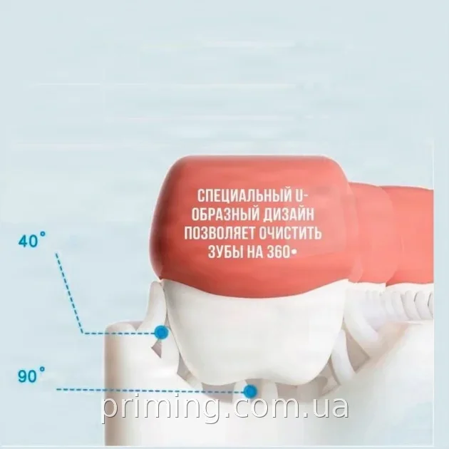 Дитяча U-подібна зубна щітка-капа 360 градусів для малюків м'яка силіконова синя GA1