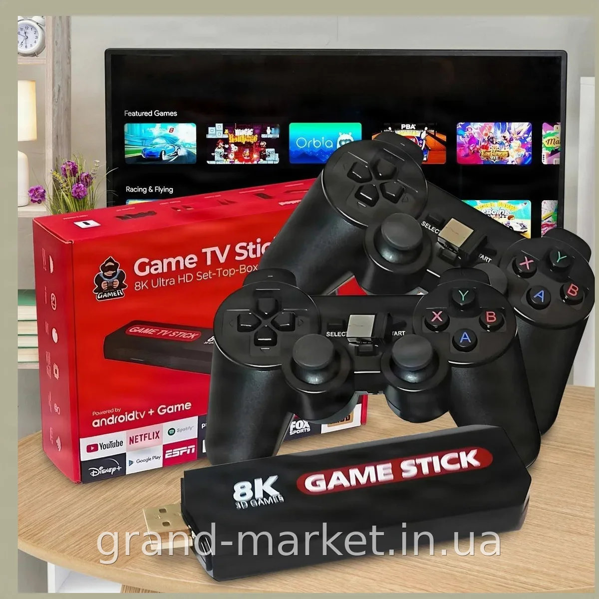 Ігрова приставка на Android Game TV Stick X2 Plus 2/16 ГБ з двома джойстиками та HDMI для телевізора