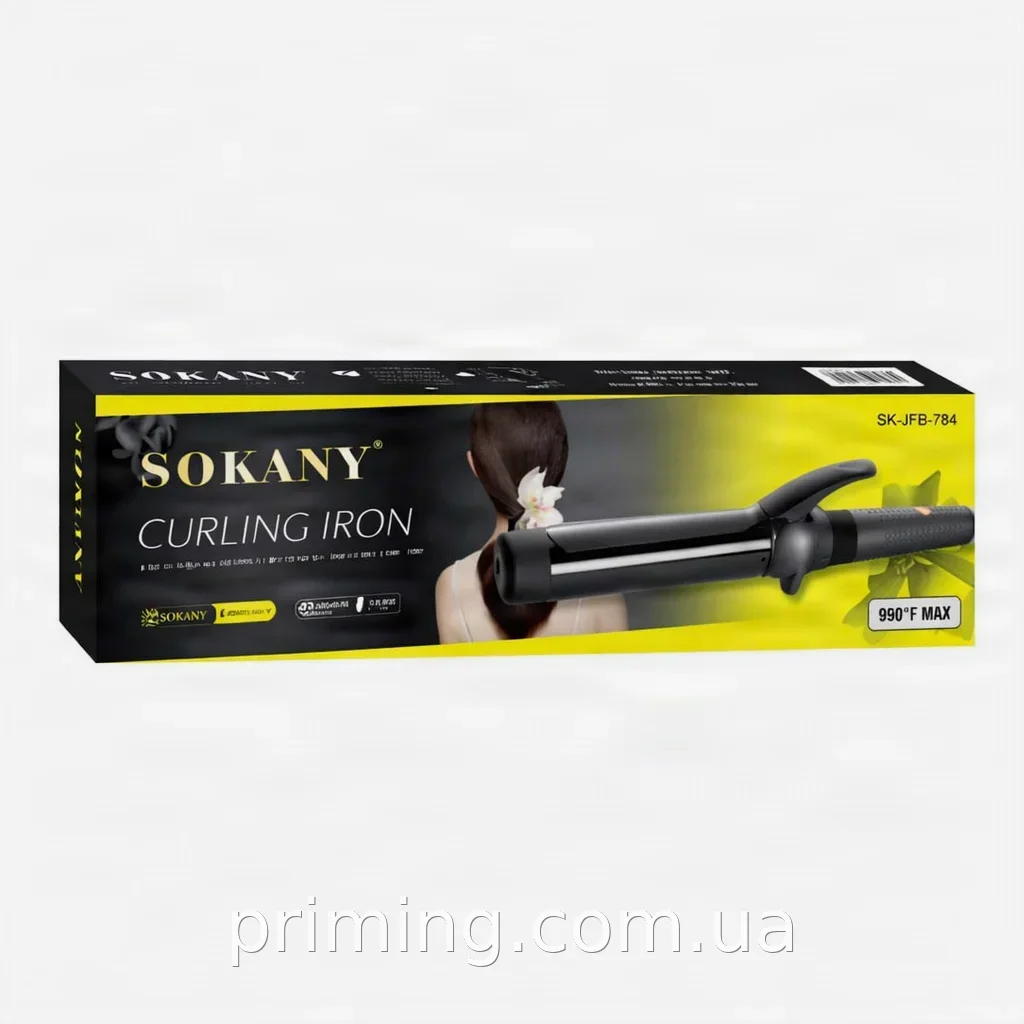 Стайлер для волос Sokany SK-JFB-794-25, плойка 25 мм профессиональная с керамическим и турмалиновым покрытием