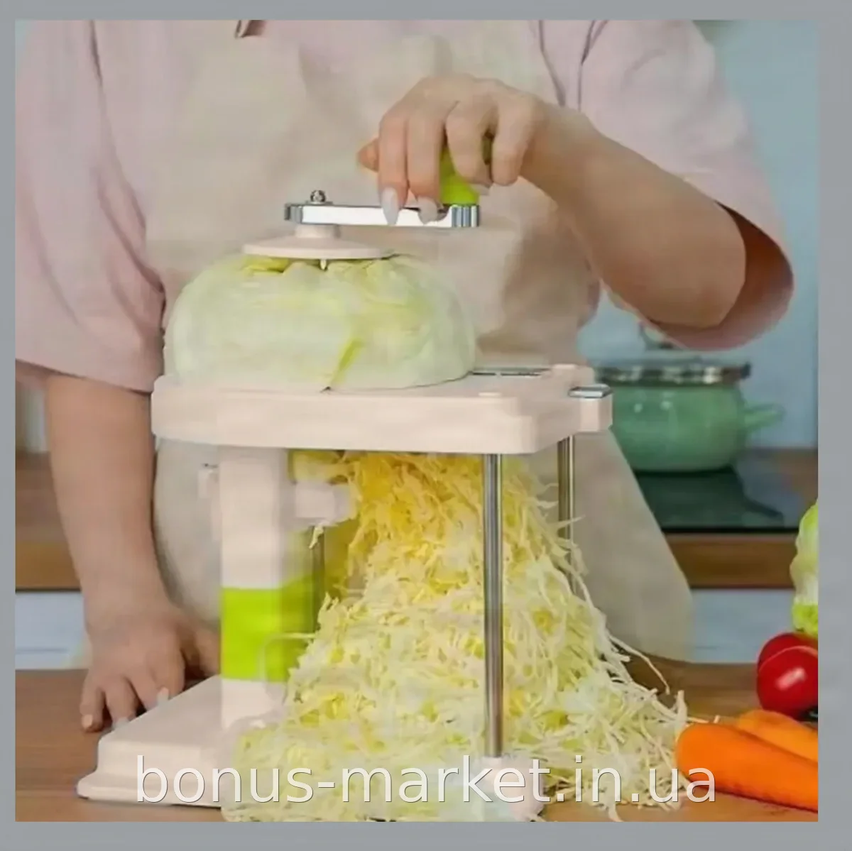 Шинковка механическая капусторезка ручная с контейнером для овощей, моркови по-корейски, нержавеющая сталь
