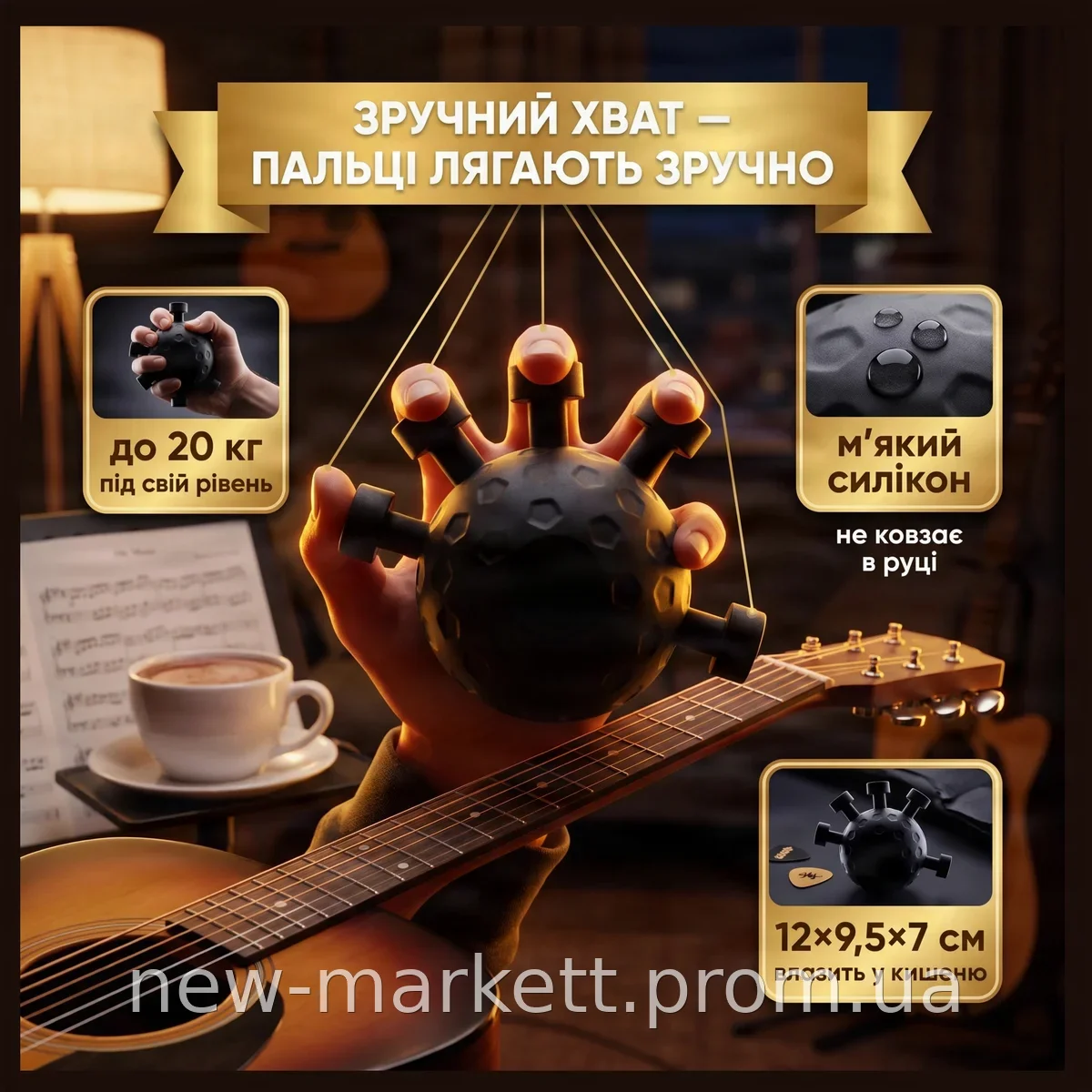 Эспандер кистевой Spider черный - тренажер для пальцев, запястья и предплечий. Укрепляет мышцы рук.